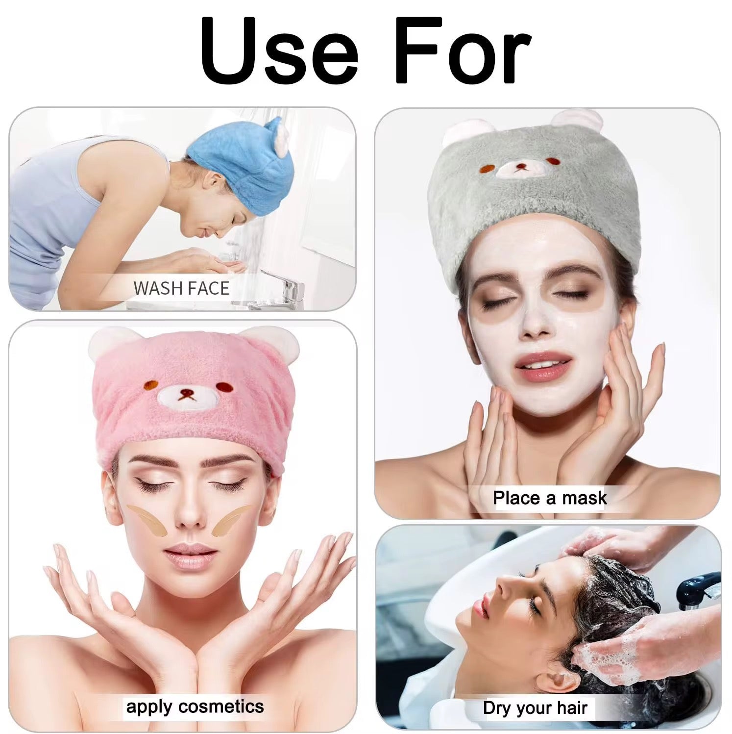 Bear Plush Hair Drying Cap – UBK3352