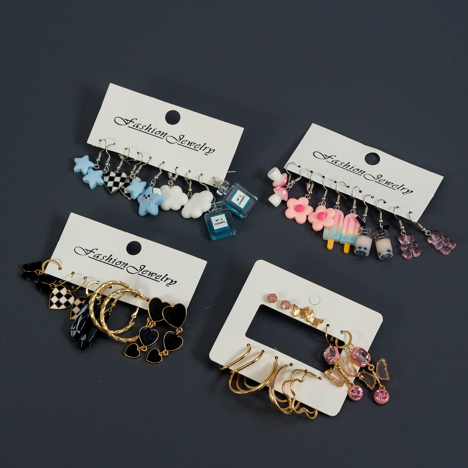 Cute Mini Charm Earrings Set - UBK3180