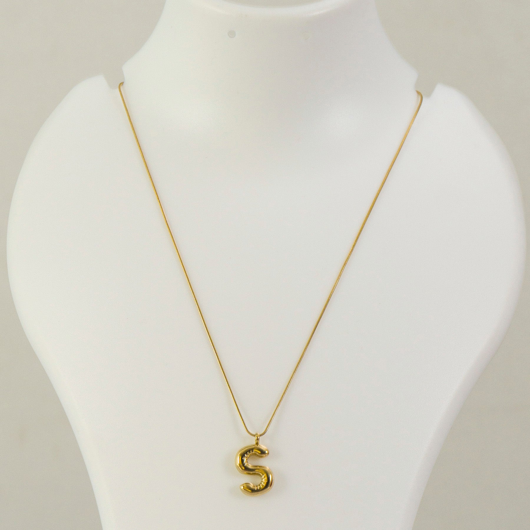 "S'" Anti tarnish Pendant Necklace  - UBK3205
