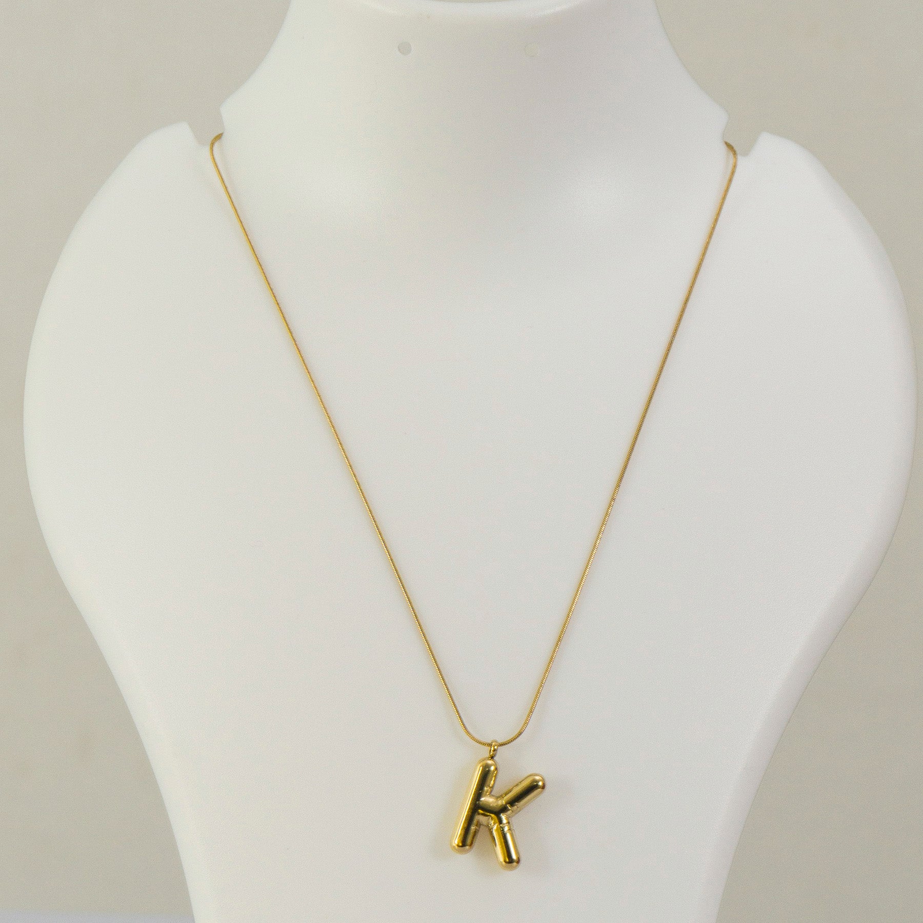 "K'" Anti tarnish Pendant Necklace  - UBK3208