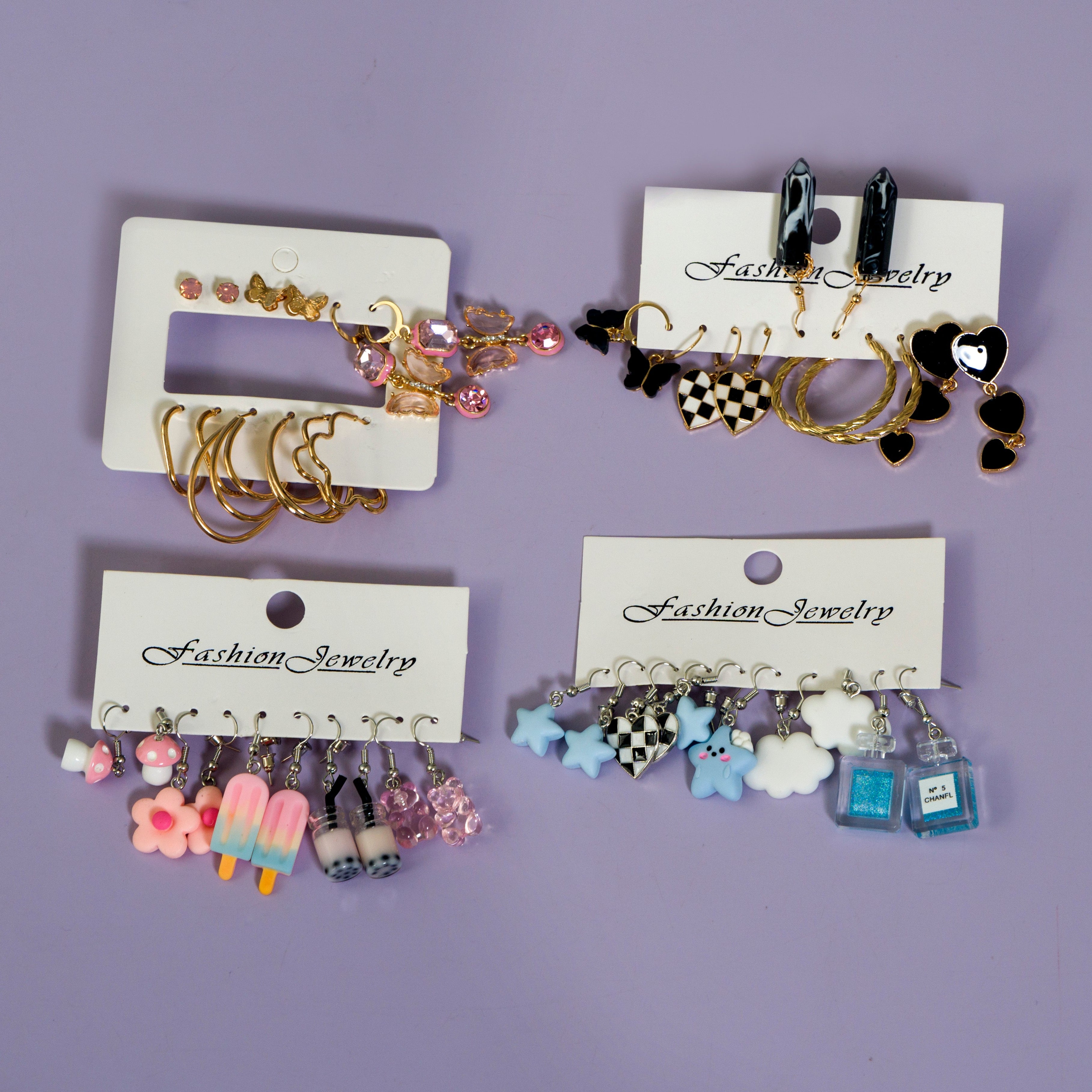 Cute Mini Charm Earrings Set - UBK3180