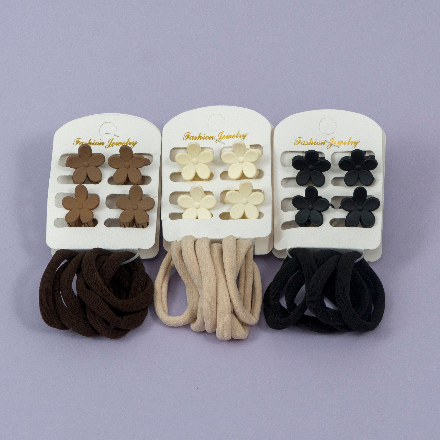 Flower Claw & Hair Tie Set – 10 Pcs Combo – UBK3287