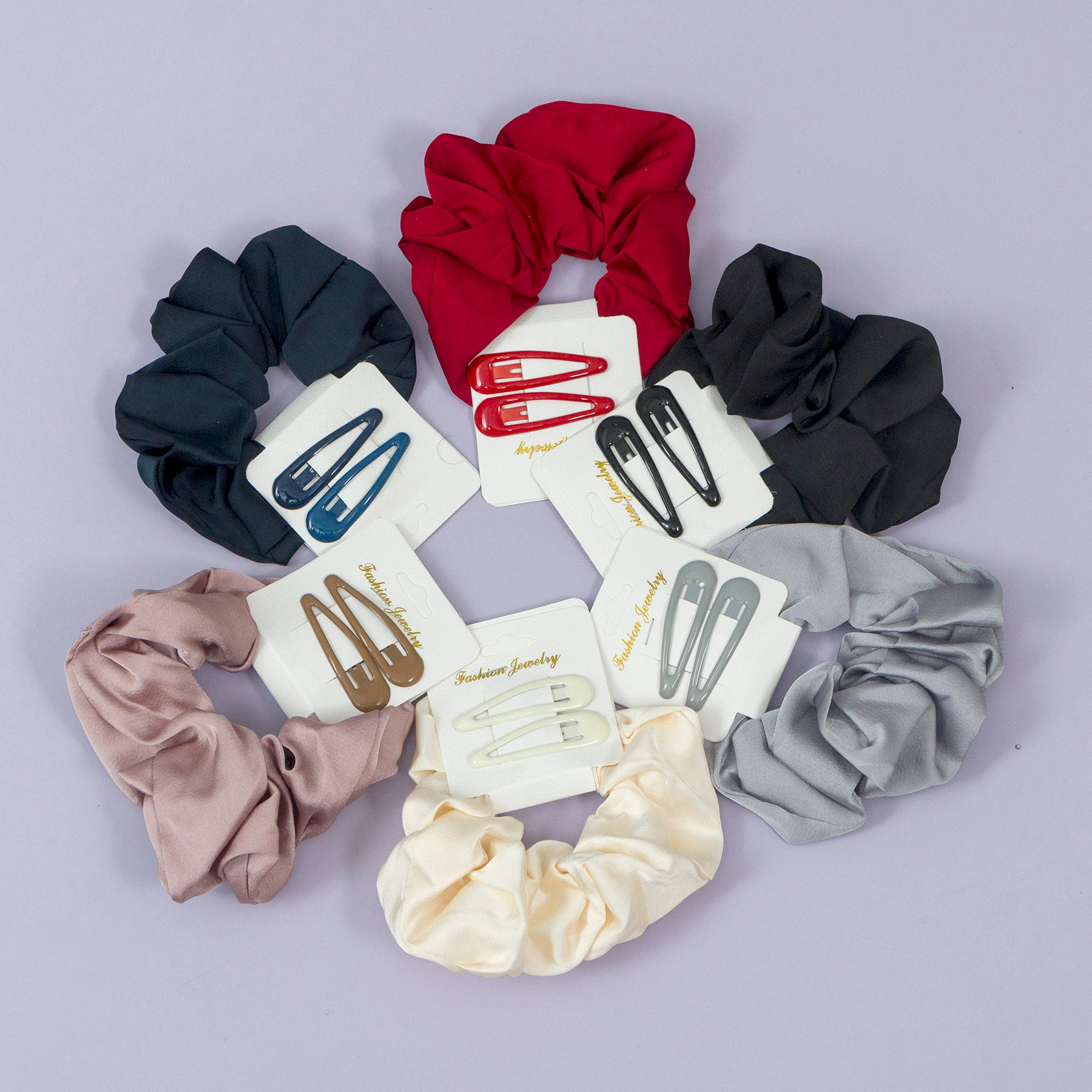 Scrunchie & Hair Clip Set – 3 Pcs Combo – UBK3288