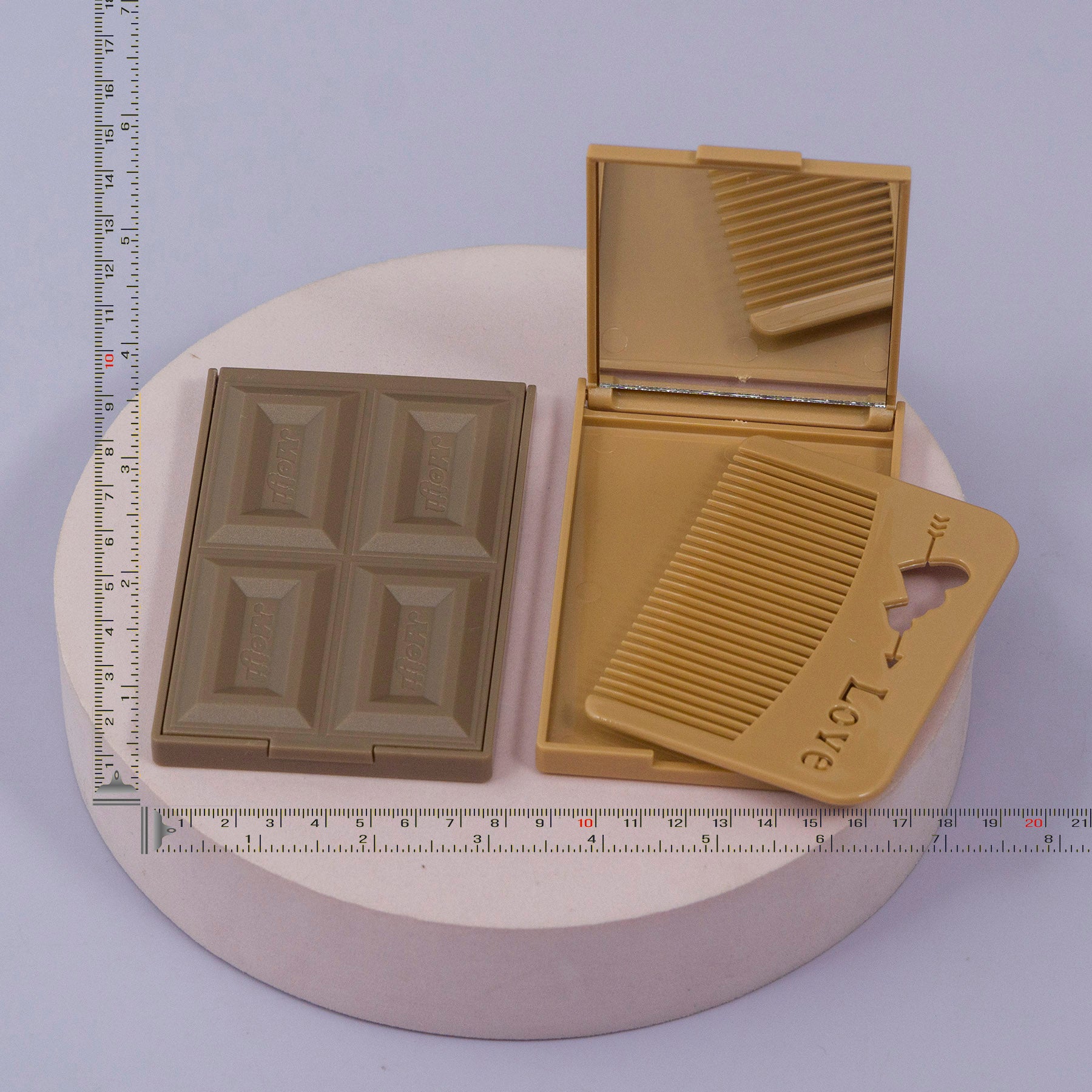 Chocolate Bar Folding Pocket Mirror with Comb - UBK3303