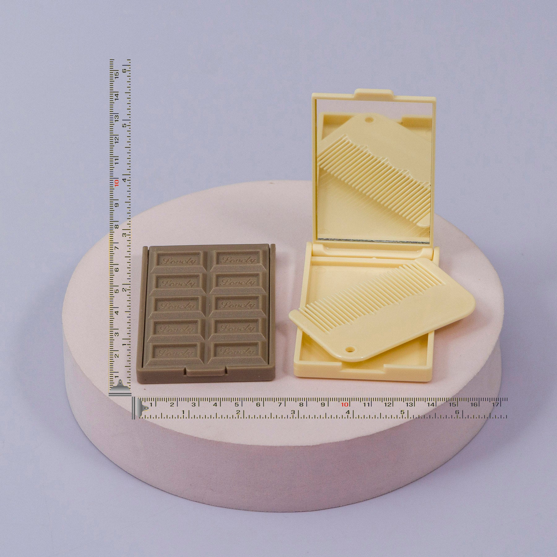 Chocolate Bar Folding Pocket Mirror with Comb - UBK3304