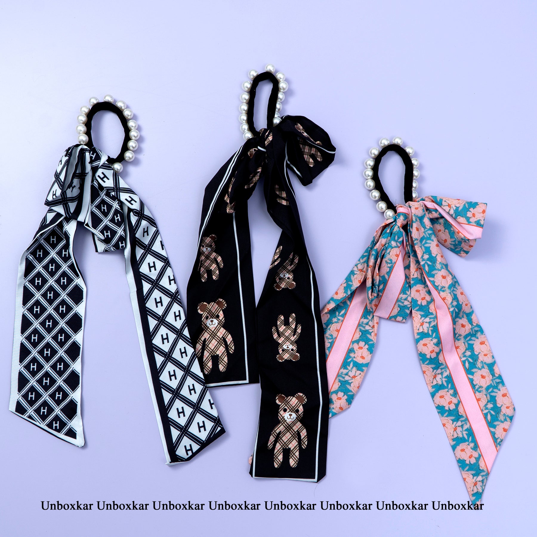 Pearl bow type hair ties  - UBK2170