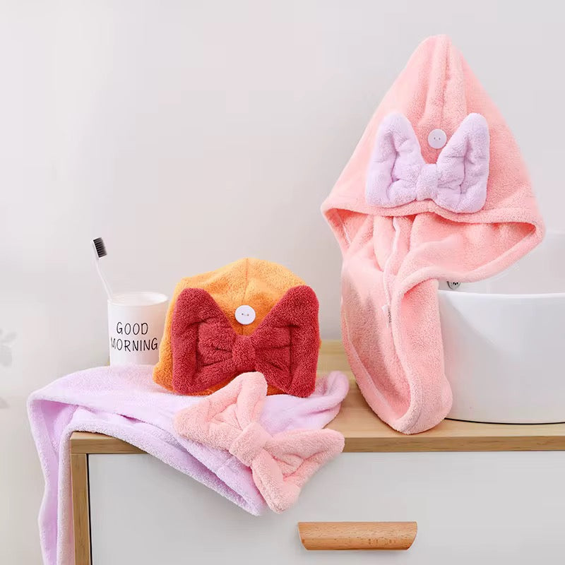 Bow Hair Drying Towel Cap - UBK3315