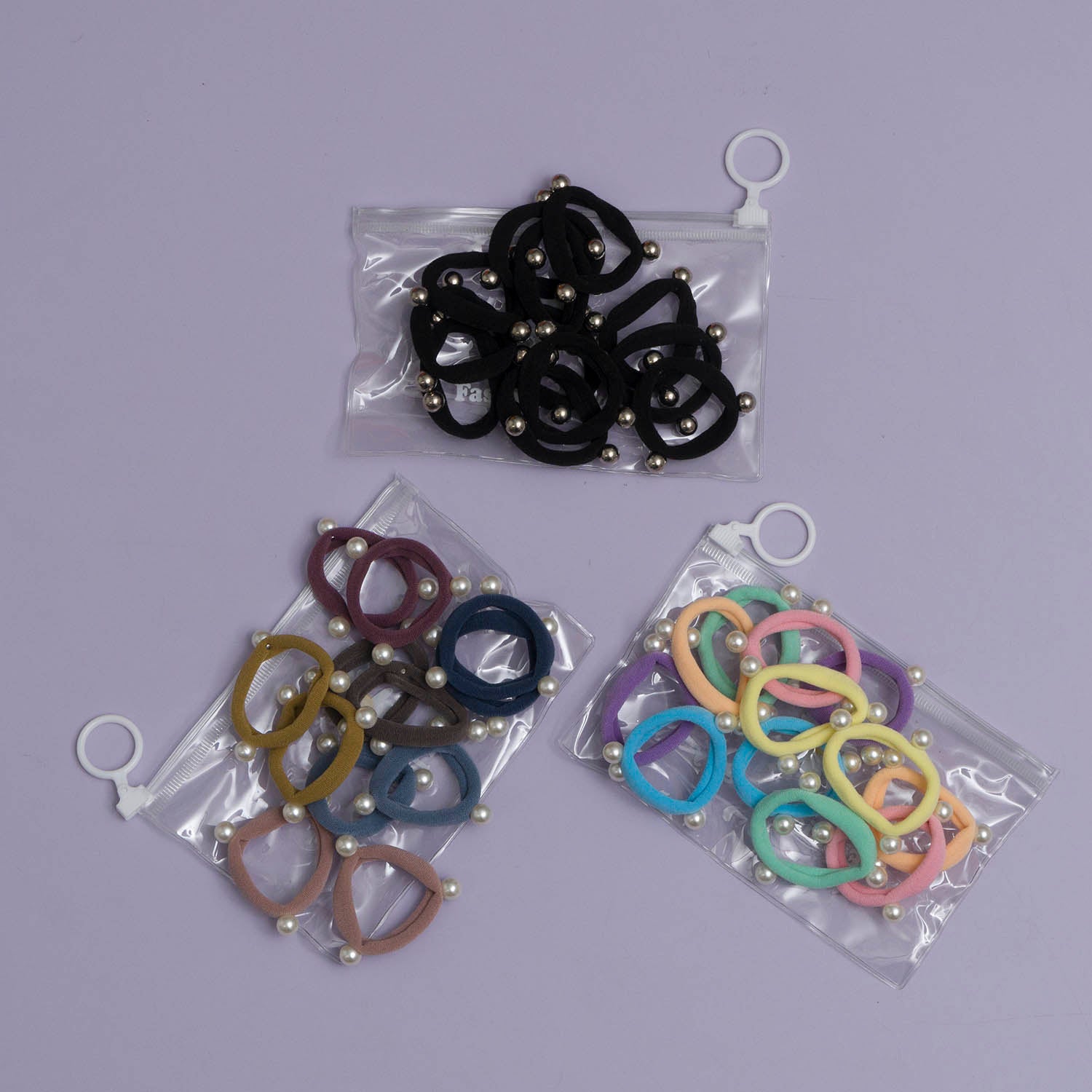 Soft hair ties with zipper  (12Pcs) - UBK2993