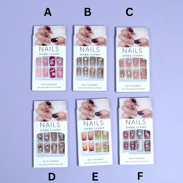 Trendy stick on nails (Pack of 12) - UBK2375