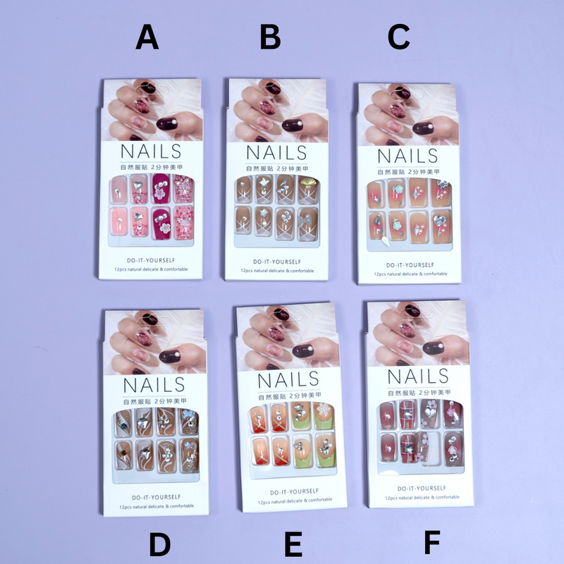 Trendy stick on nails (Pack of 12) - UBK2375