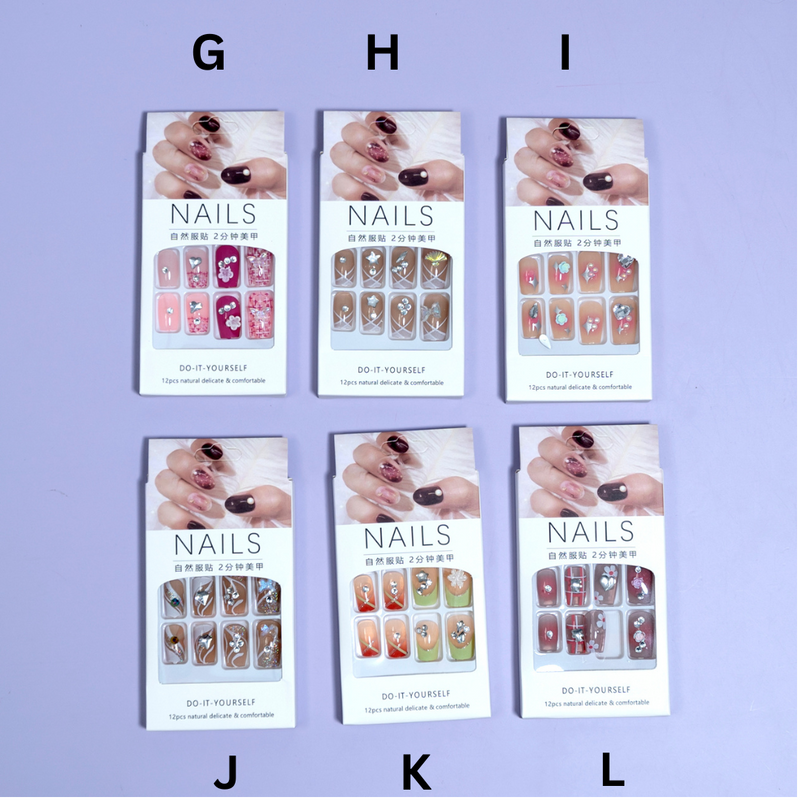 Trendy stick on nails (Pack of 12) - UBK2375