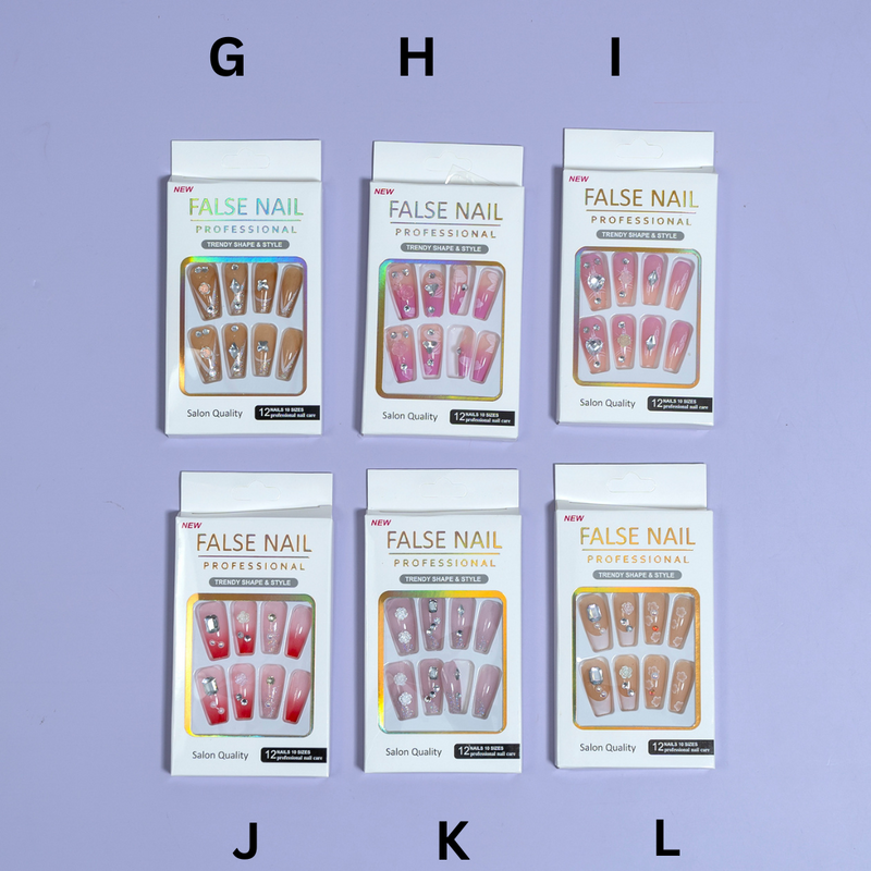 Trendy stick on nails (Pack of 12) - UBK2376