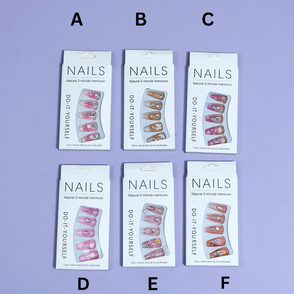 Trendy stick on nails (Pack of 12) - UBK2377