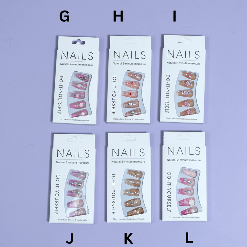 Trendy stick on nails (Pack of 12) - UBK2377