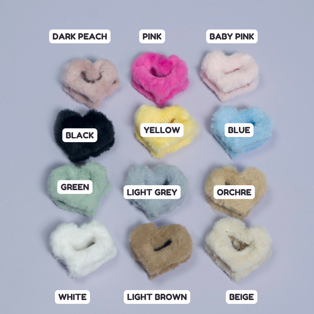 Heart Shape Fur Hair Claw - UBK3064