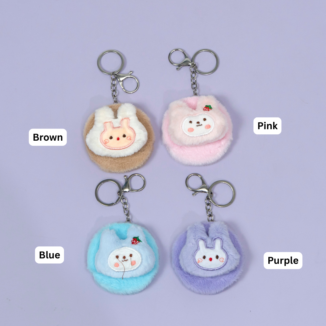 Cute Bunny Plush Keychain Mirror – UBK3459