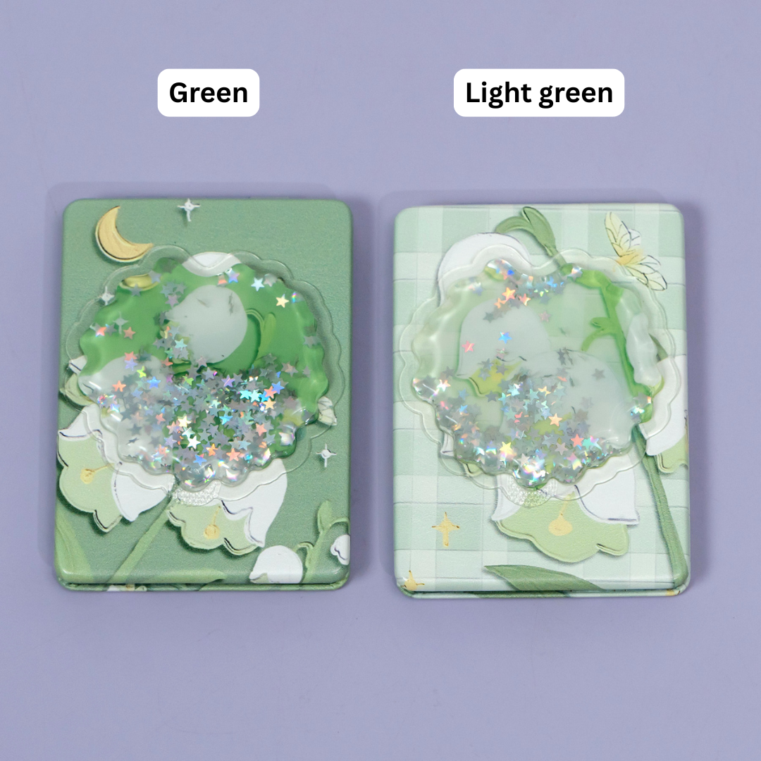 Floral Green Sparkle Compact Mirror – UBK3464