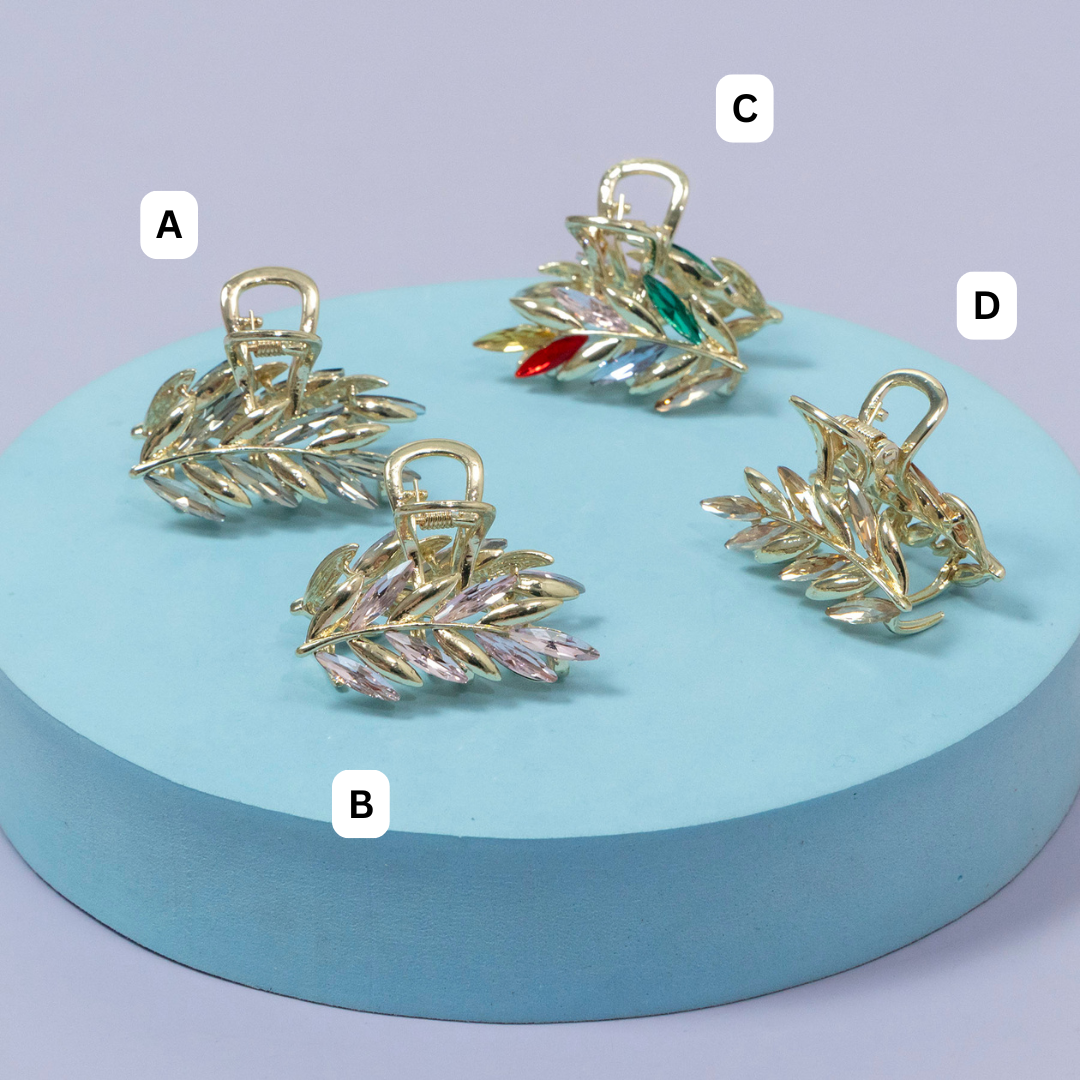 ZAYA Crystal Leaf Luxe Hair Claw – UBK3504