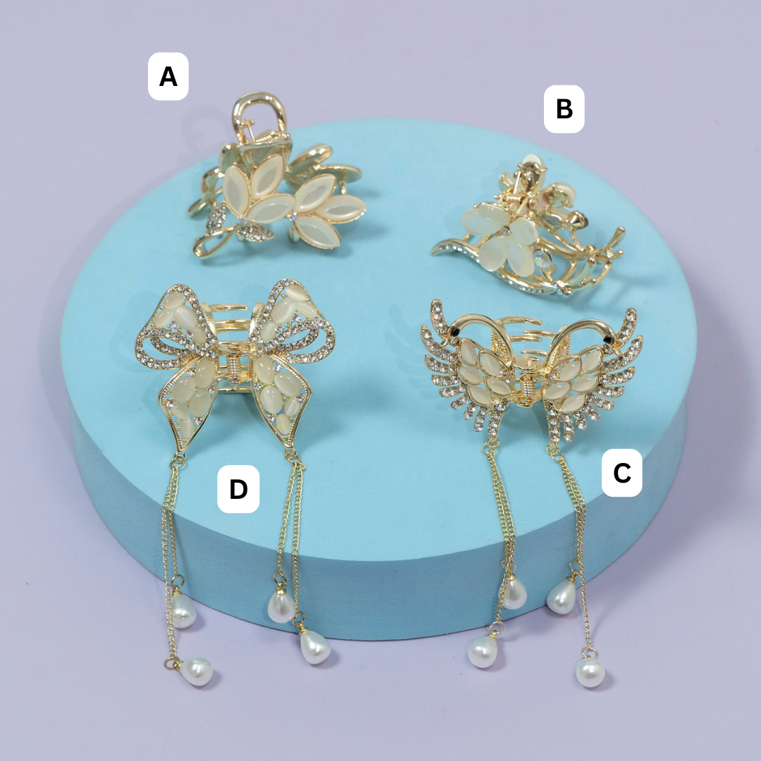 ZAYA Floral Crystal Leaf Hair Claw – UBK3518