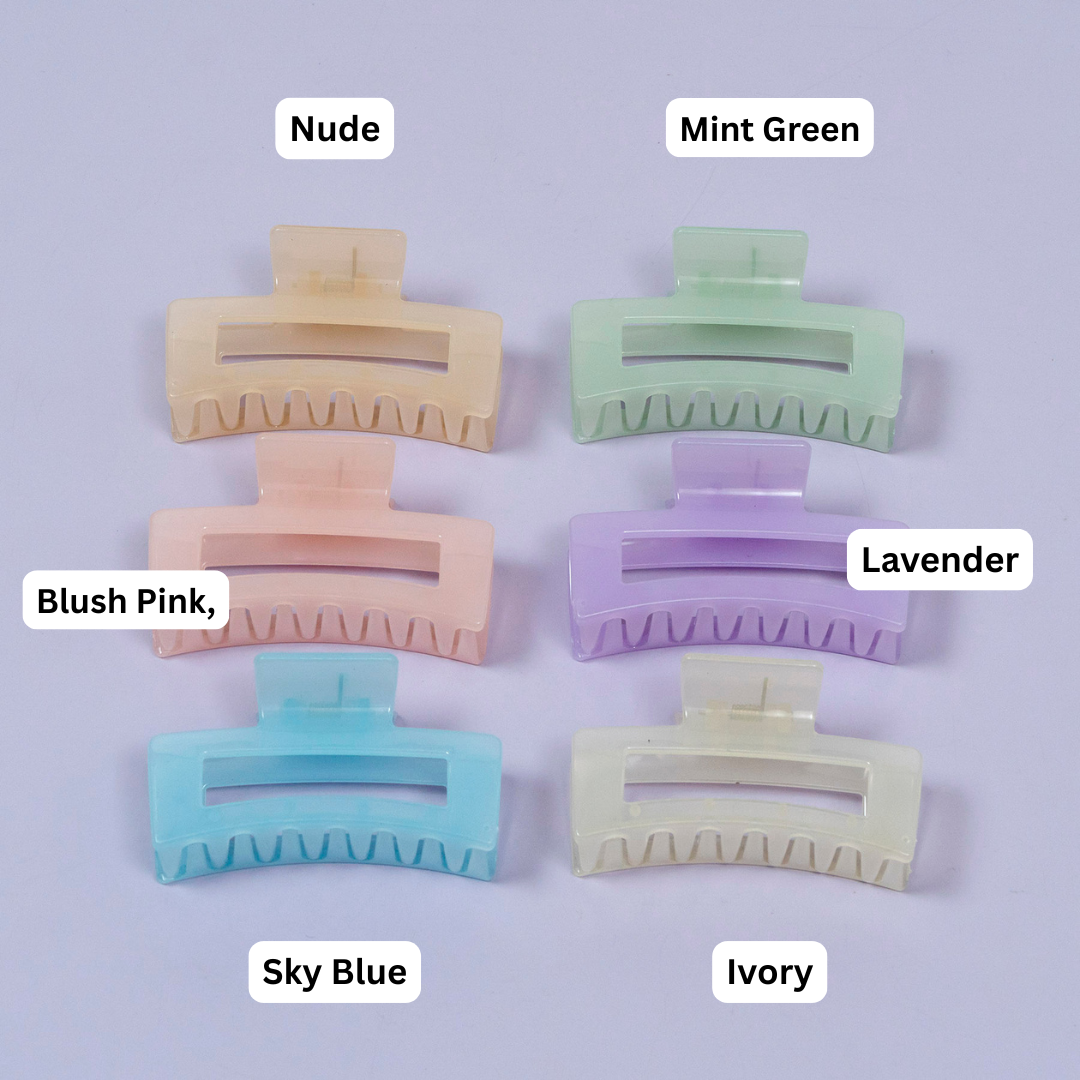 Glossy Rectangular Cutout Hair Claw Clip – UBK3552