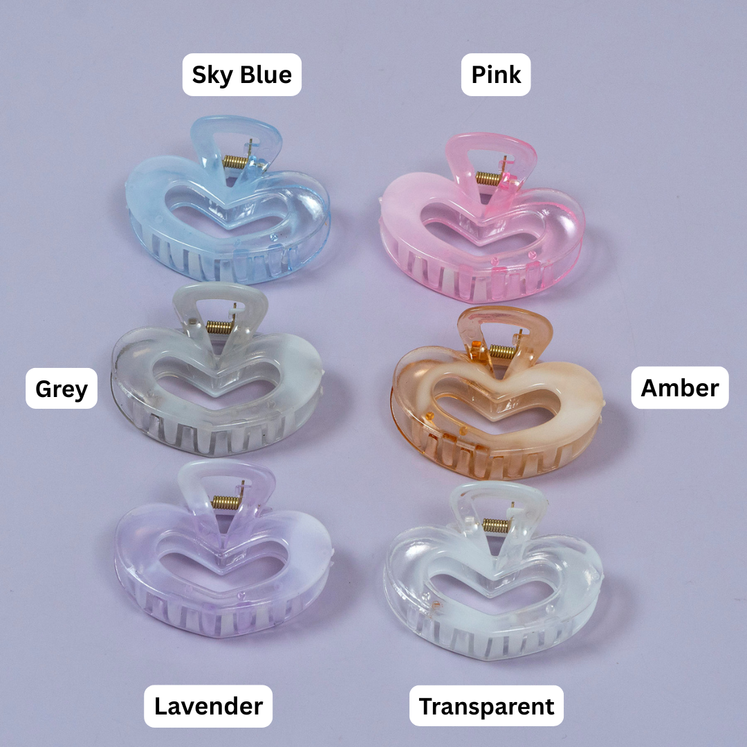 Heart Cutout Glossy Hair Claw Clip – UBK3555