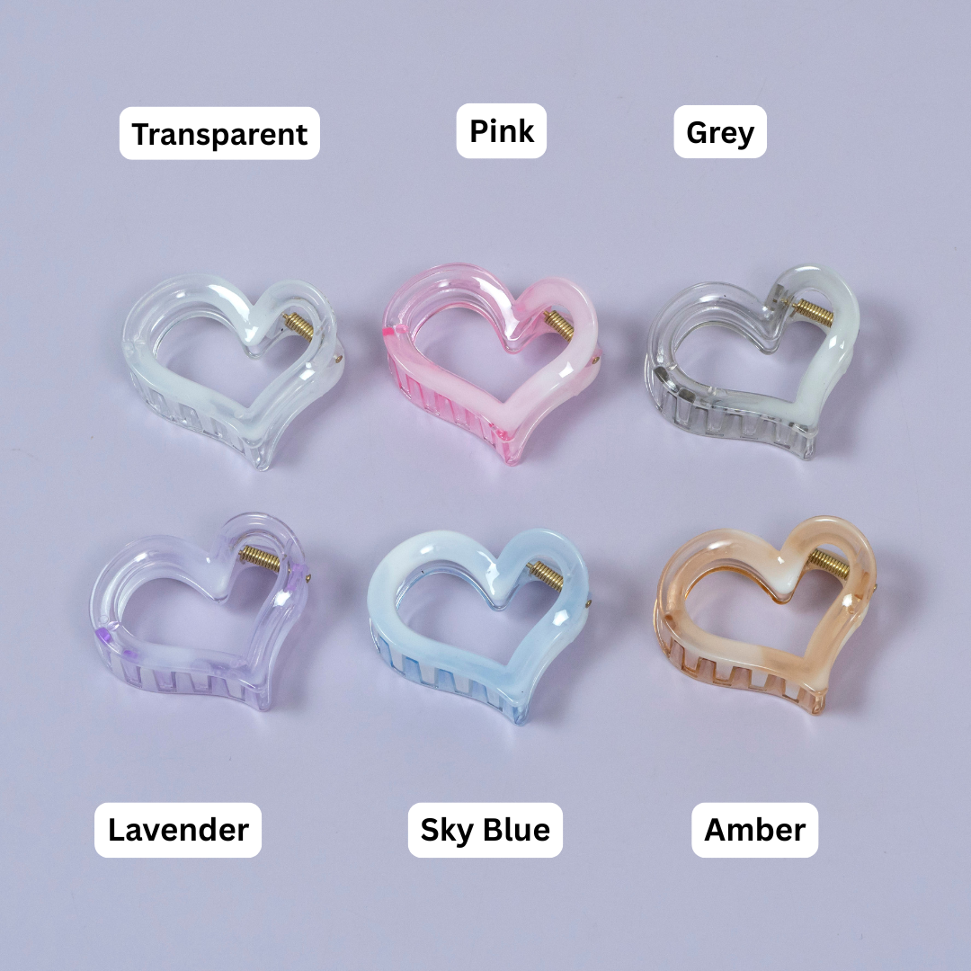 Heart Frame Acrylic Hair Claw Clip – UBK3556