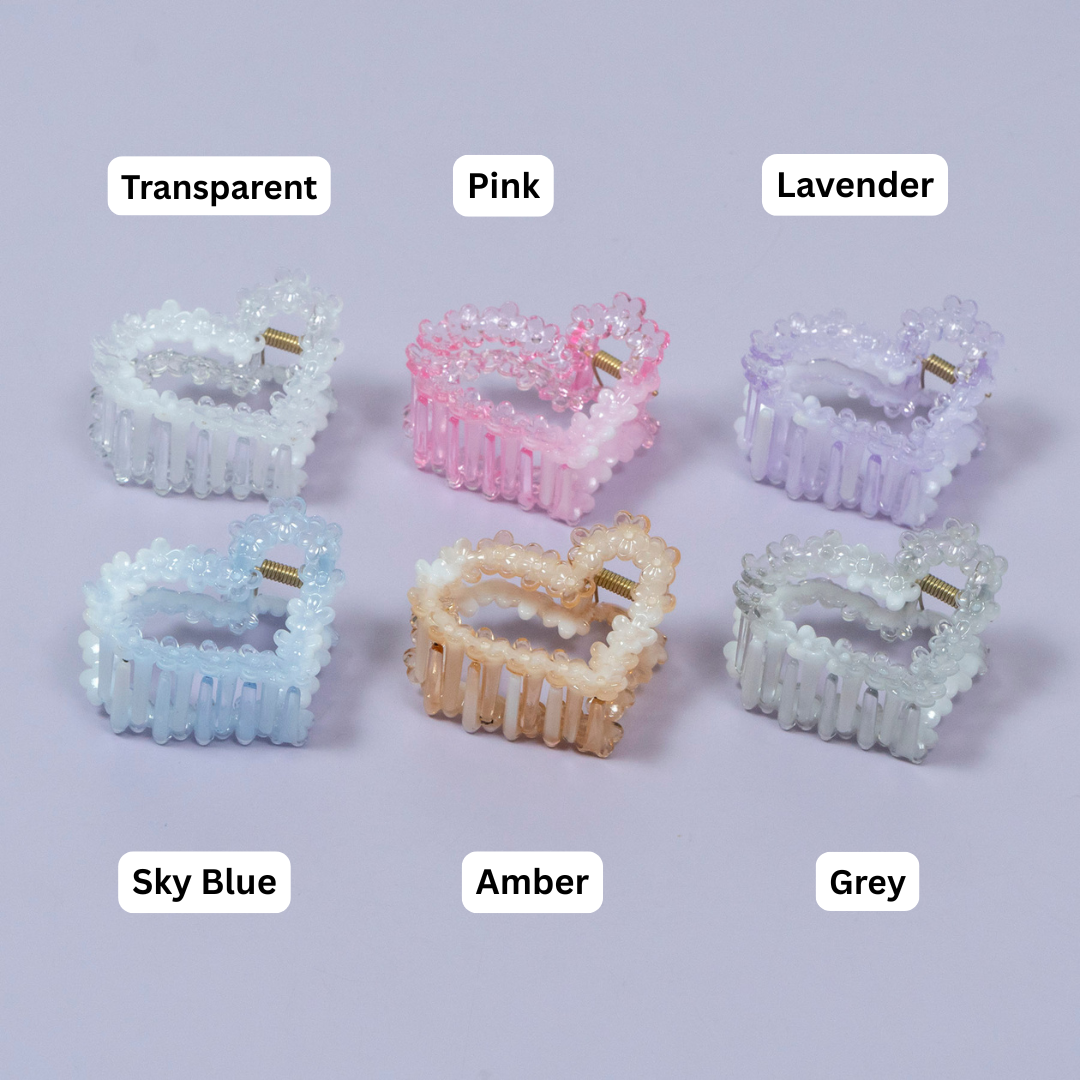 Beaded Heart Shape Hair Claw Clip – UBK3557