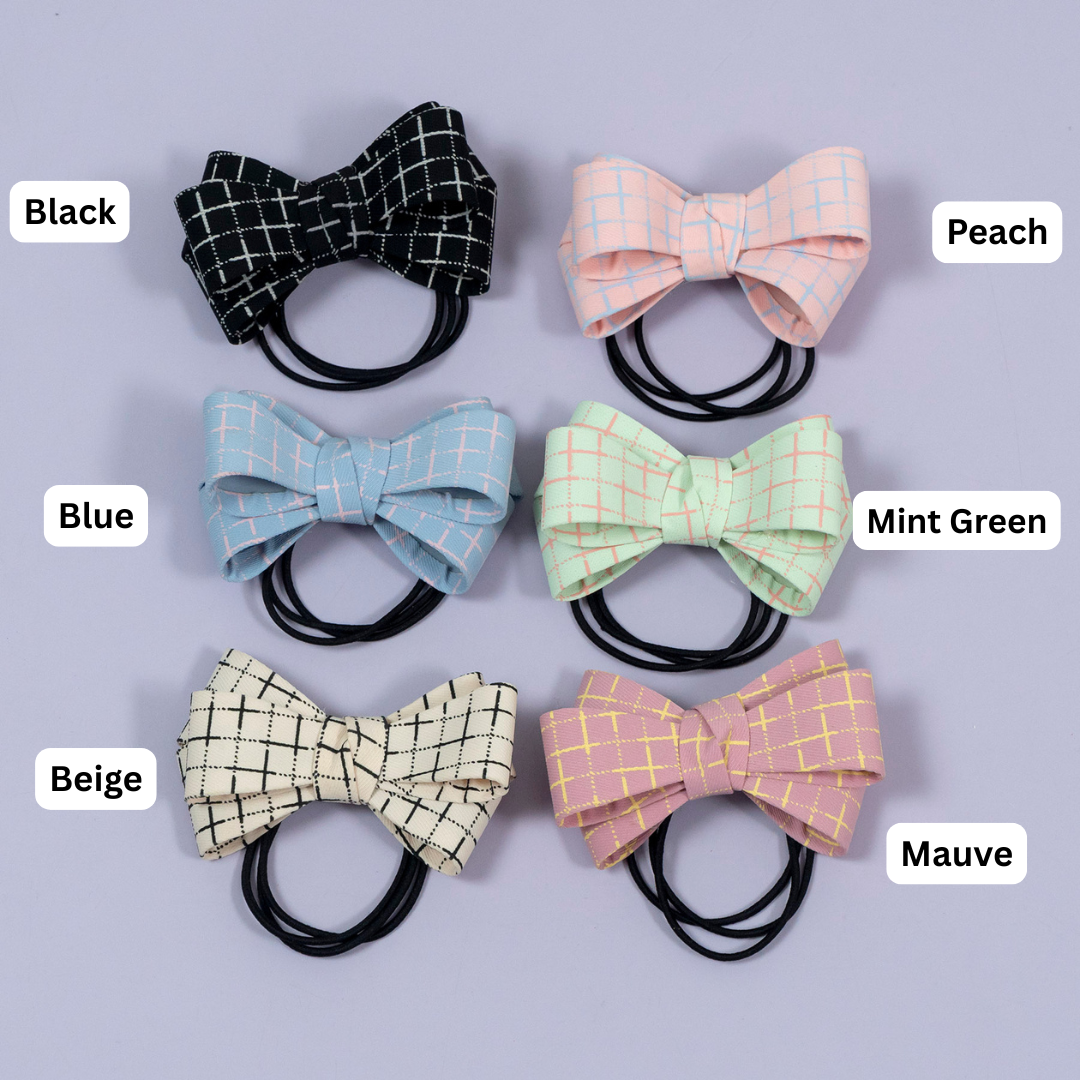 Checked Bow Hair Tie – UBK3577