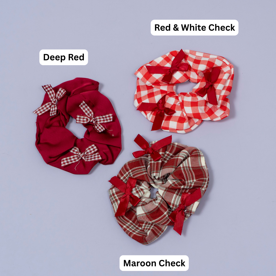 Classic Checkered Bow Scrunchie Set – UBK3587