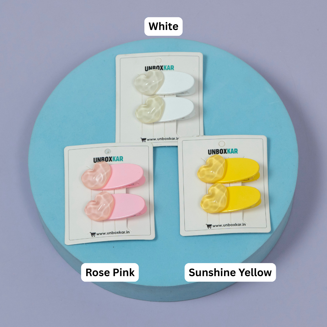 Heart Accent Oval Hair Clips – UBK3590