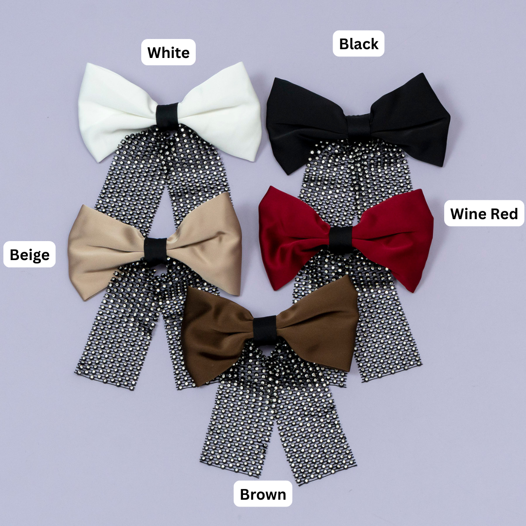 Rhinestone Tail Bow Hair Clip – UBK3608