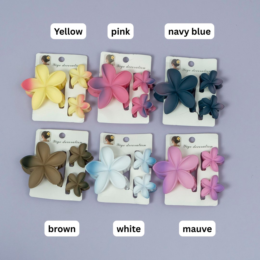 Matte Flower Hair Claw Combo (3Pcs) – UBK3669