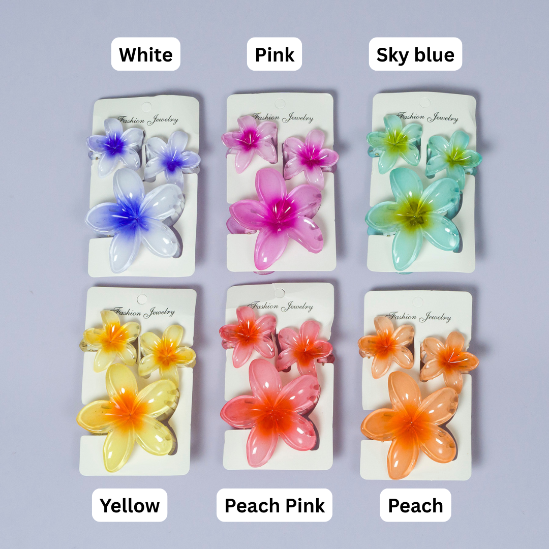 Glossy Plumeria Hair Claw Set – UBK3679