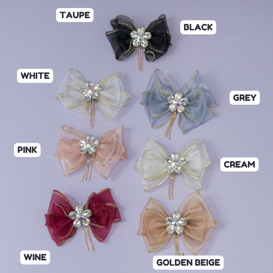 Crystal Bloom Bow Hair Clip – UBK3338