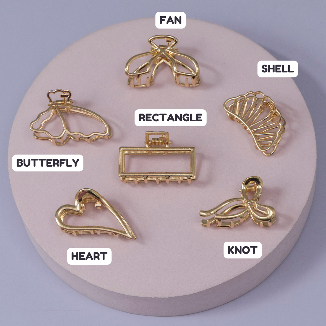 Golden Metal Hair Claw Set – UBK3330