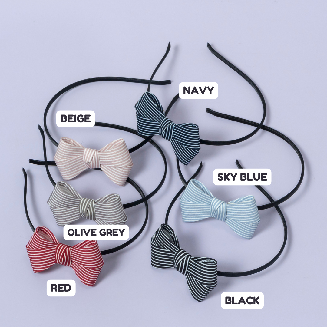 Striped Bow Headband – UBK3384