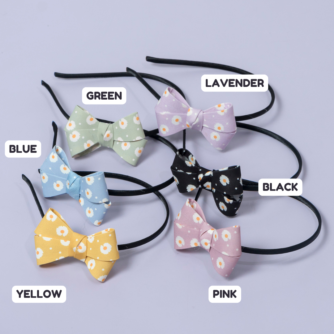 Daisy Print Bow Headband – UBK3388