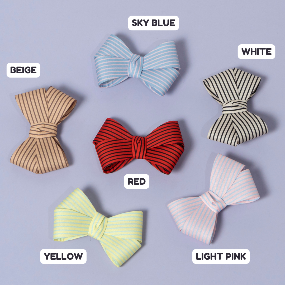 Striped Bow Hair Clip – UBK3396