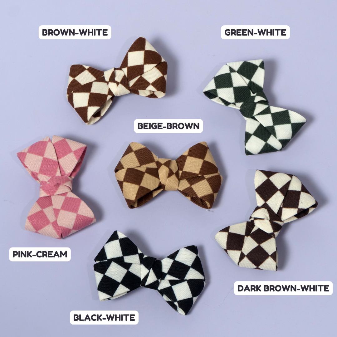 Checkered Bow Hair Clip - UBK3397