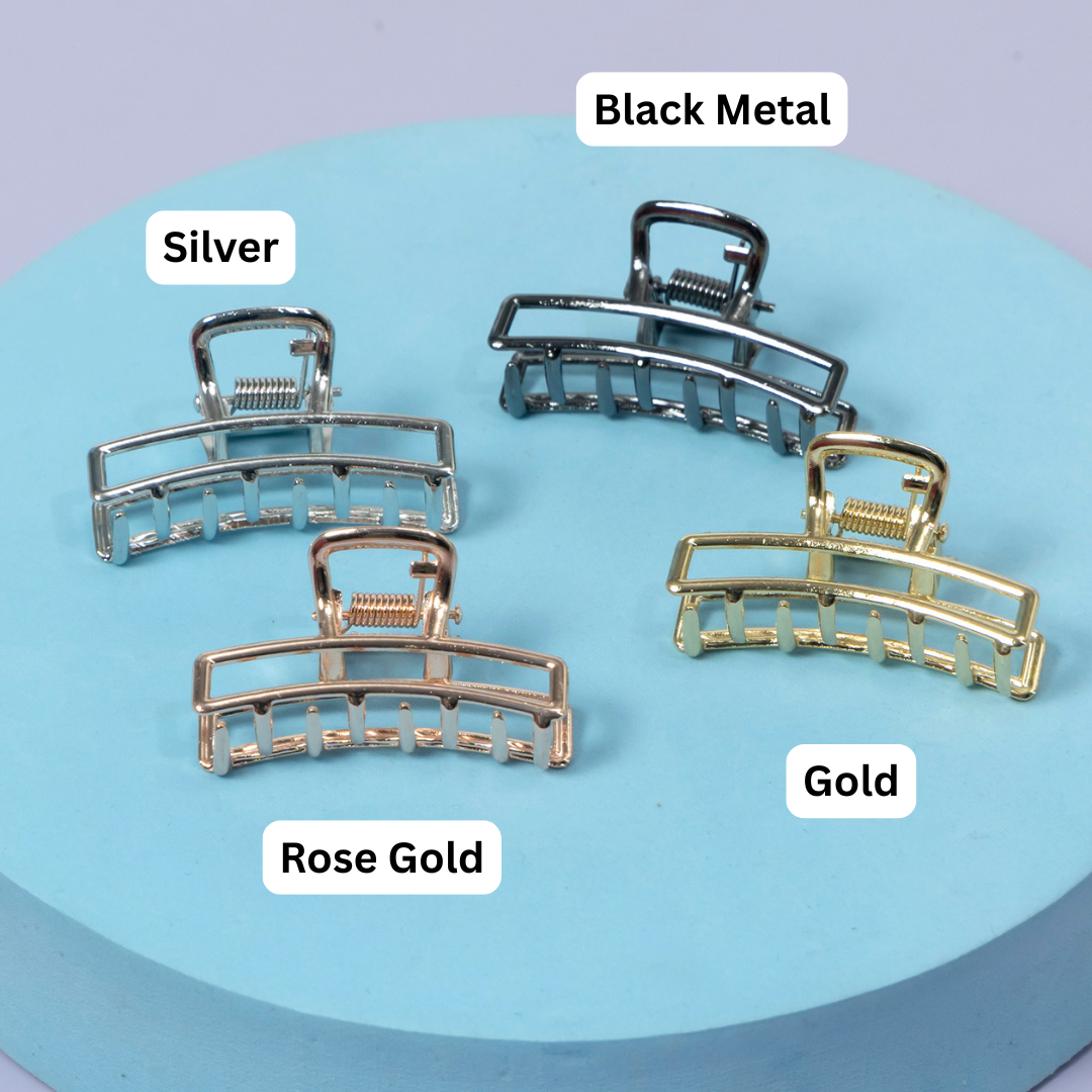 Metallic Rectangular Minimal Claw Clip – UBK3413