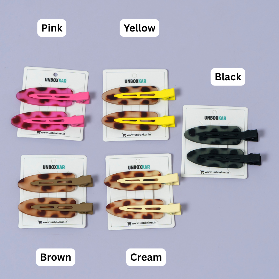 Matte Leopard Hair Clips (Set of 2) – UBK3443