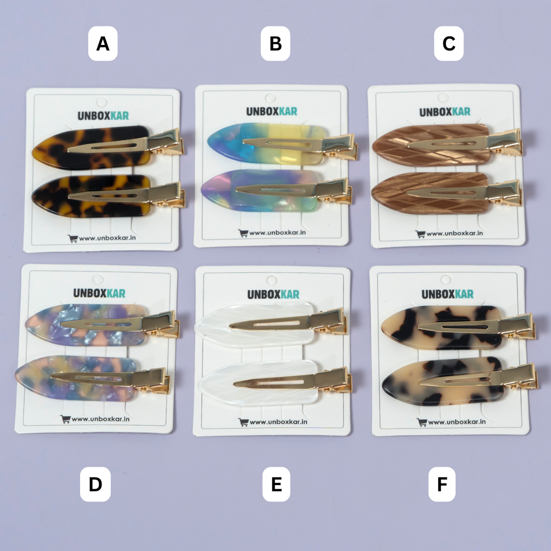 Classic Marble Gloss Hair Clips – UBK3444