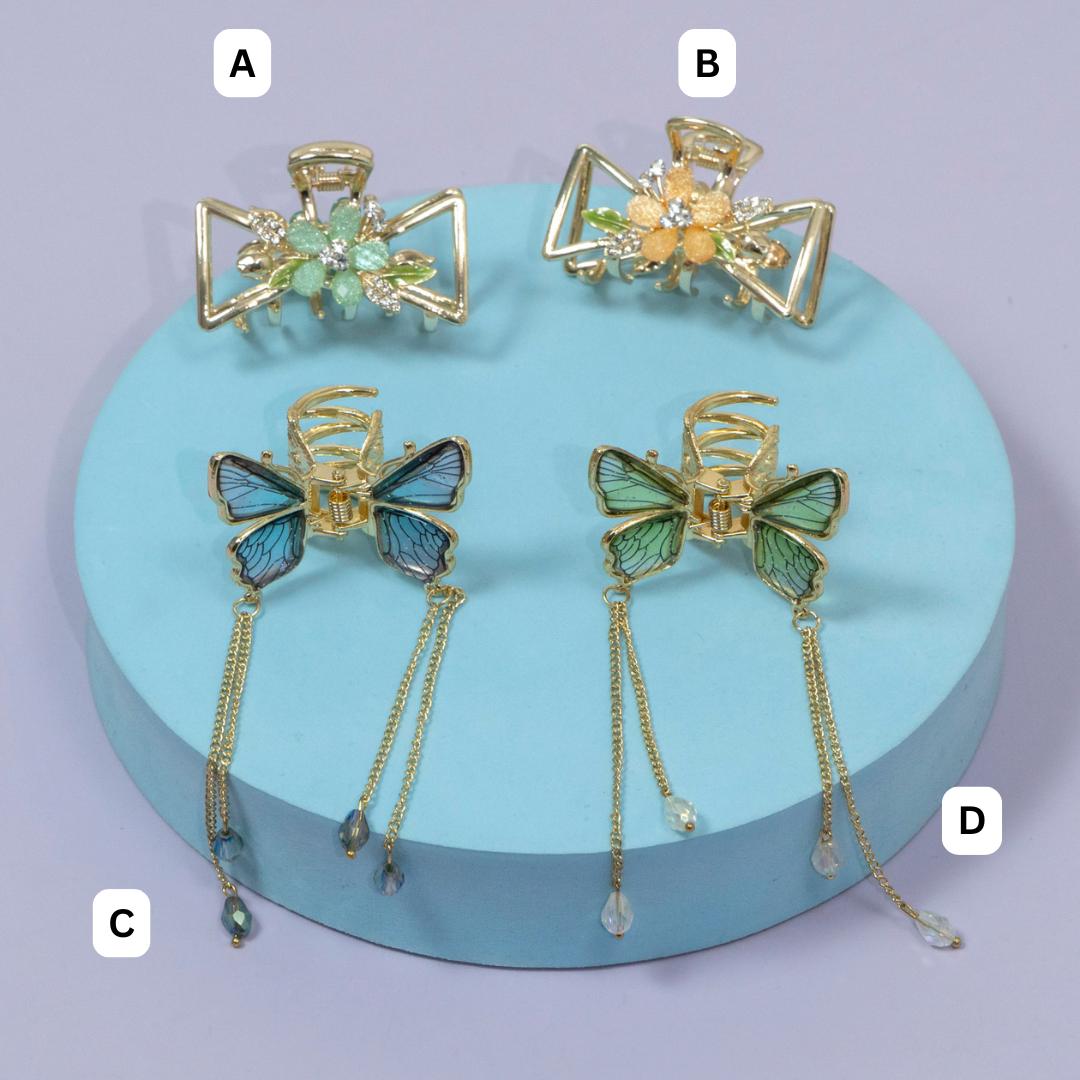 ZAYA Floral Bow Crystal Hair Claw – UBK3513