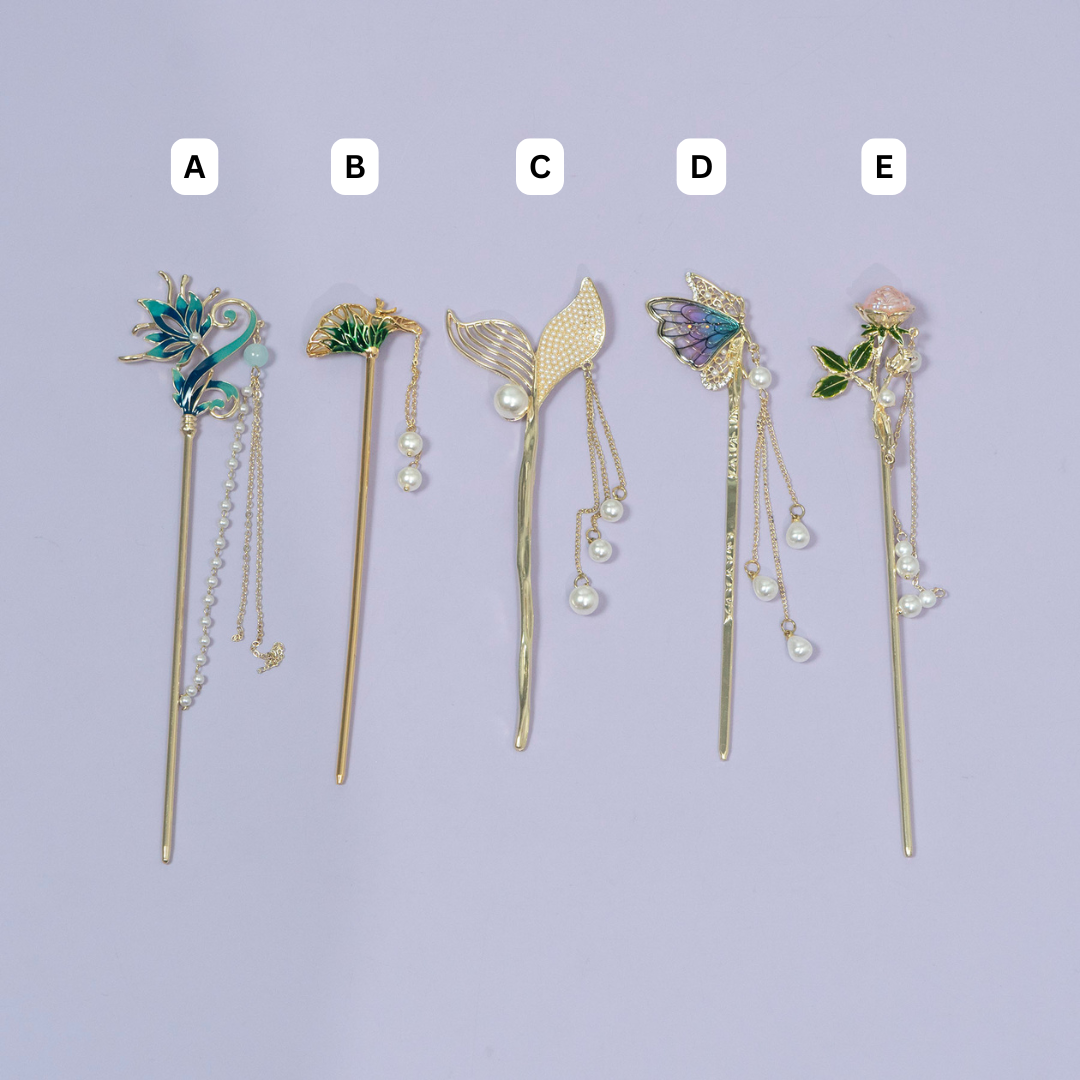 ZAYA Floral Pearl Drop Hair Stick – UBK3523