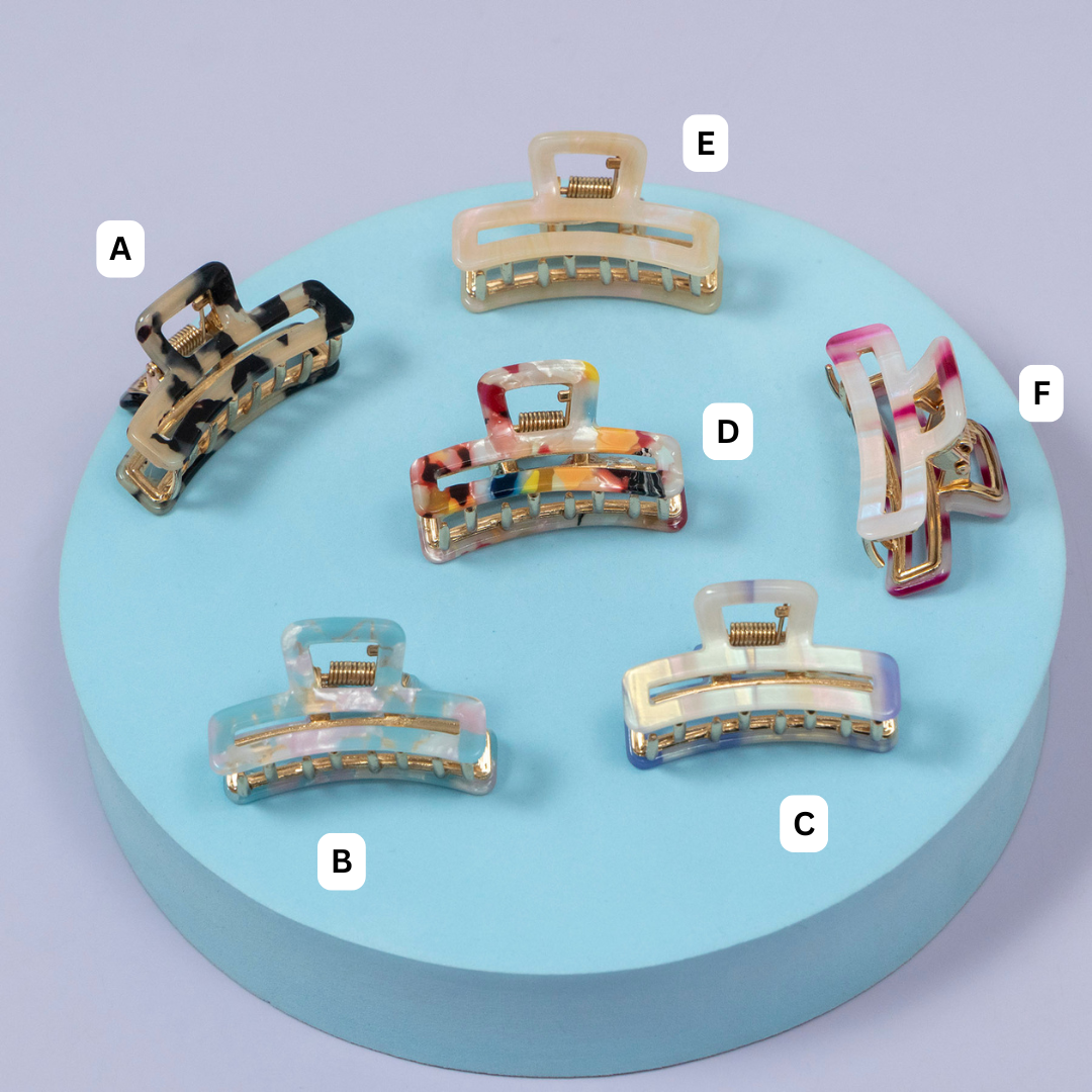 Rectangle Resin Hair Claw – UBK3528