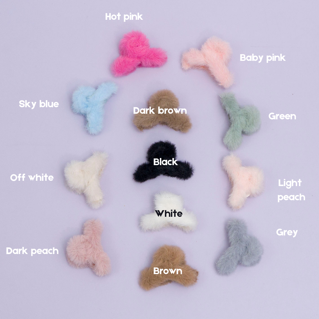 Korean Style Mini Fur Hair Claw - UBK2823