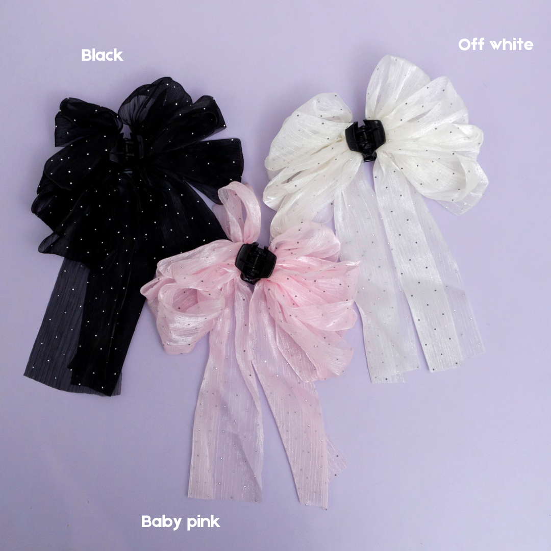 XL Shimmer Bow Hair Claw - UBK2837