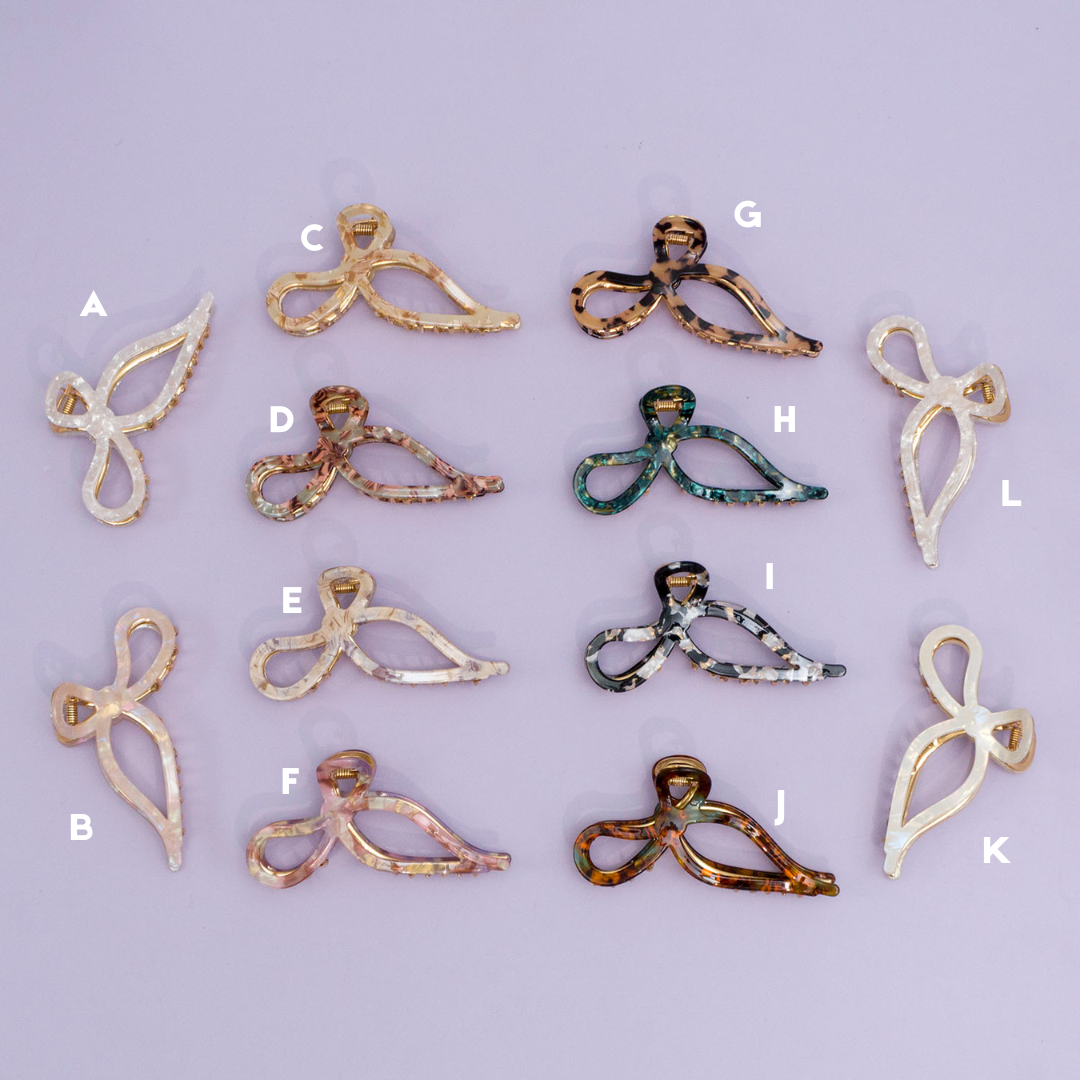 Marble Finish metal hair claw  - UBK2849