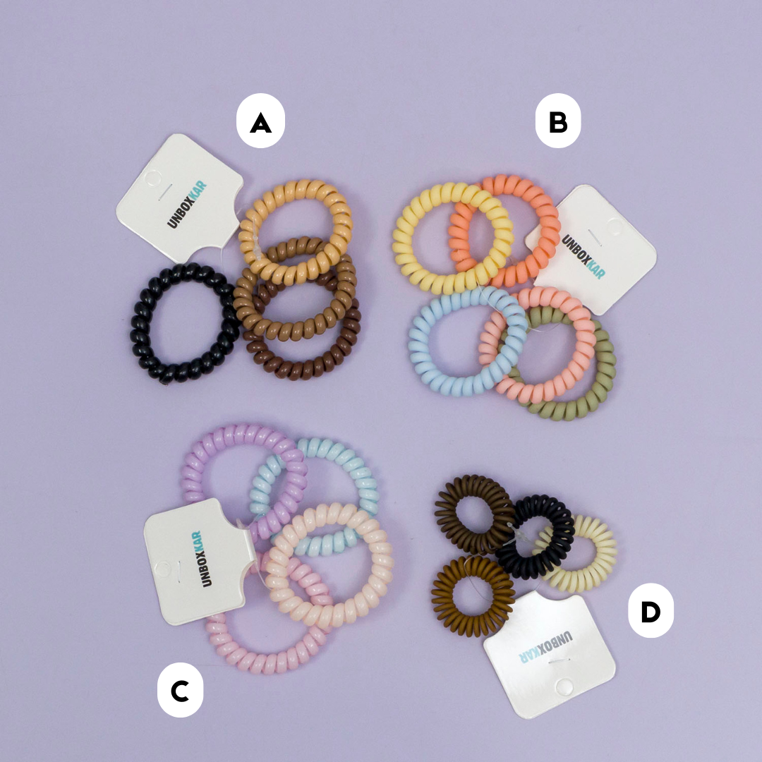 Spiral Hair ties (Set 0f 4)  - UBK2904