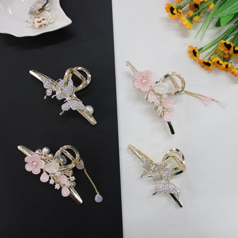 Butterfly & Flower Hair Clutcher - UBK1462 - Unboxkar.in